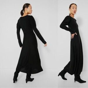 Tuckernuck Pomander Place Brielle Sweater Dress black puff shoulder Size Medium